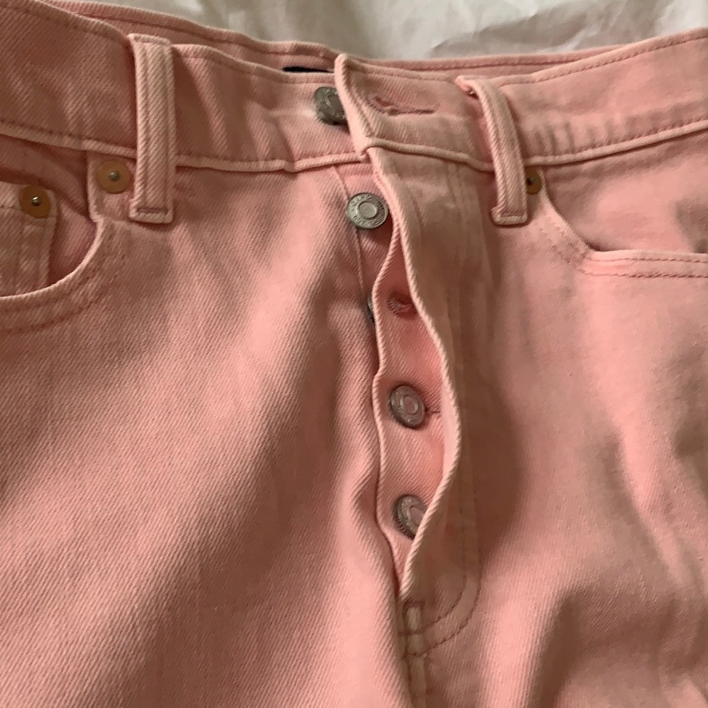 GAP Cropped, Straight Pink Jeans